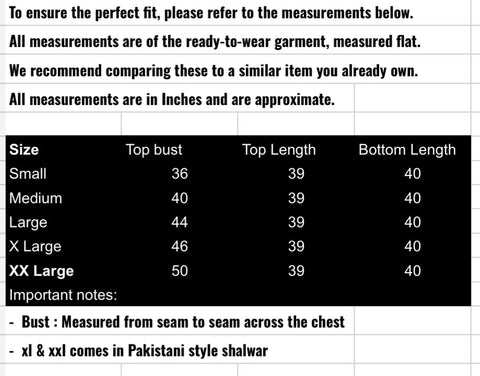 fabeha size-guide