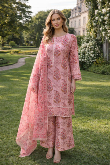 LS-3054 Mummy and Me Digtal Print Suit| Premium Lace Tunic & Statement Palazzo| Spring Summer Edition
