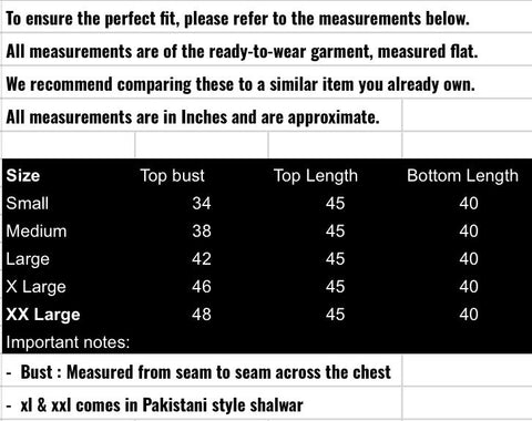 fabeha size-guide