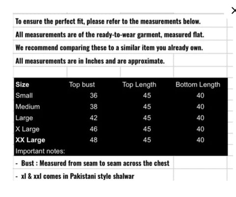 fabeha size-guide