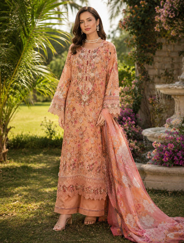 AYN -3107  Munira  Ready to Wear Pakistani Designer | Premium Lawn Palzoo Suit | Embroidered Dress with Matching Dupatta