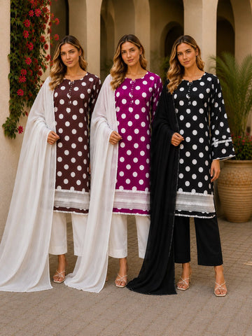 GZJ-3108  Ready to Wear |  Premium Panadora Lawn 3-Piece Printed Suit with Matching Dupatta