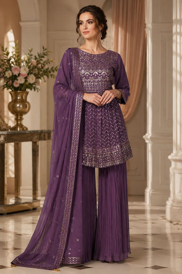 FBRS-804    Peplum Gharara Set with Embroidery