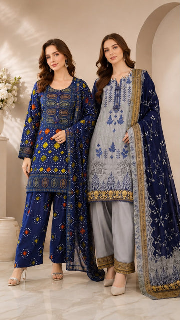 AYN-3115 Ethnic Ready-to-wear |Viral Farshi Lawn Embroided Suit