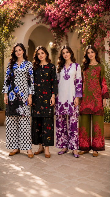 MOZ-3121 Readymade Swiss Lawn Printed Co-Ord Set|Spring Summer Edition