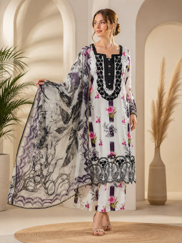 AYN-3128 Summar Lawn Embroided Collection| Palazo & Dupatta