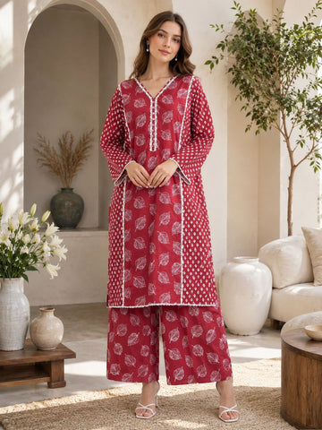 GZJ-3154 2-Piece Readymade Cambric Outfit| Fabeha Fashions