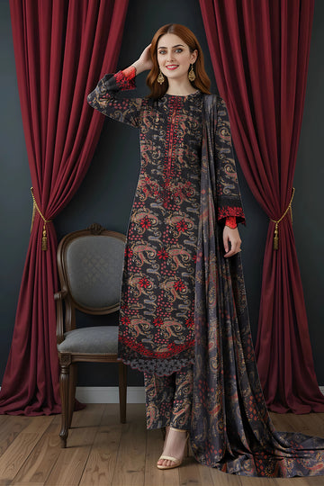 LS-2824.                            Ebony Bloom - Onyx Black Premium Lawn Suit