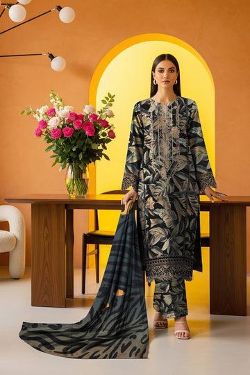 LS-2884 Ready-to-Wear Premium Winter Linen Suit - Dusty Teal