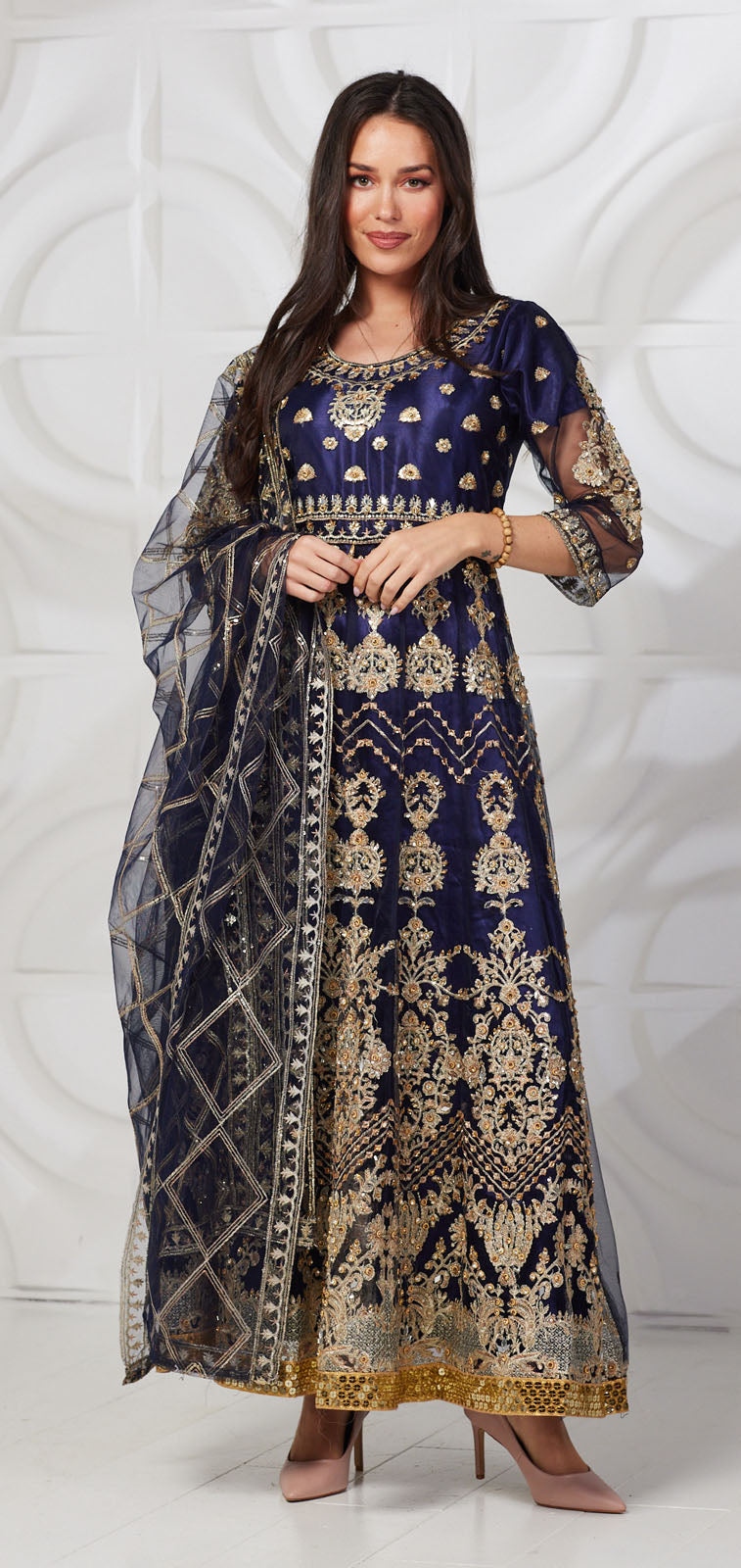 LS-2098 READYMADE ANARKALI 3PC DRESS